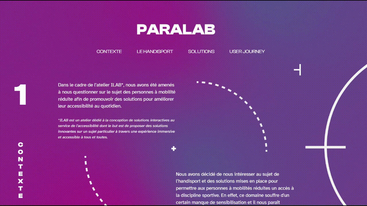 capture d'écran vidéo d'une navigation dans le site web de présentation Ilab.